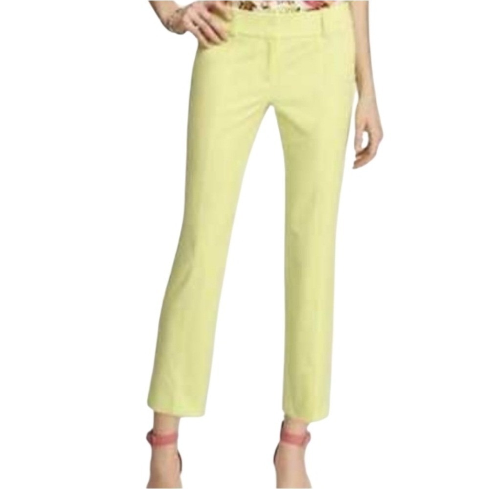 Talbots The Perfect Crop Neon Light Yellow Green Pants PLUS SIZE 20 W